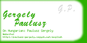 gergely paulusz business card